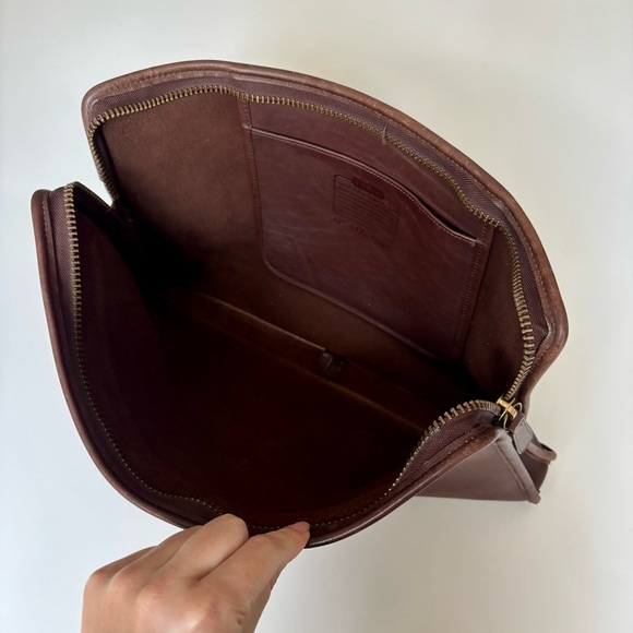 Coach vintage Rich Brown Leather Laptop Document Sleeve portfolio bag - Picture 8 of 14